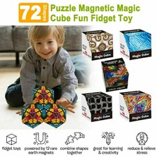 Variety Changeable Magnetic Magic Cube 3D Hand Flip Puzzle Anti Stress Gift Toy