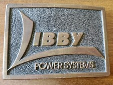 Mens Adezy Belt Buckle Libby Power Systems Electrical Energy Vintage 1977
