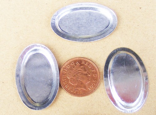 Dolls house metal tray - metal, set