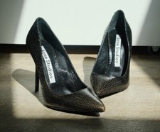 ACNE STUDIOS Alivia Black Crackled Leather Designer Shoes EU 36 in box