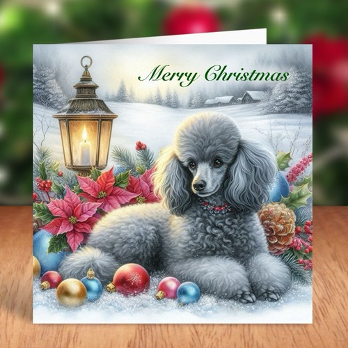 Miniature poodle dog christmas - miniature,