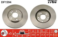 2x Brake disc Vented DF1594