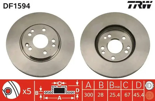 Brake disc vented - brake, df1594