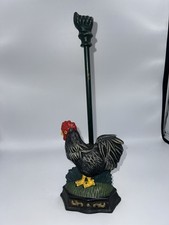 Gorgeous Cast Iron Metal Painted Cockerel Chicken Doorstop Hen Door Stop