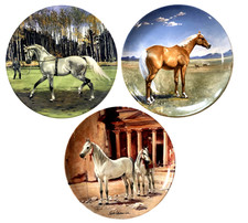 THREE SPODE 'THE NOBLE HORSE' COLLECTORS PLATES BY SUSIE WHITCOMBE 1988-1989