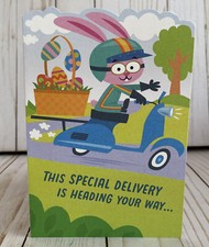 Easter Bunny On Scooter Moped