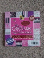 Christmas 8" x 8" DCWV Pink Rose Tinted Multi Stack Trimcraft Paper Pack 60 Shts