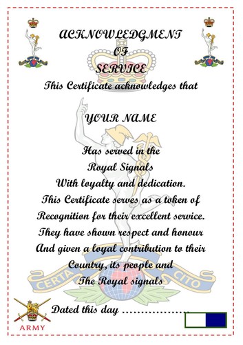 Royal signals acknowledgement - royal,