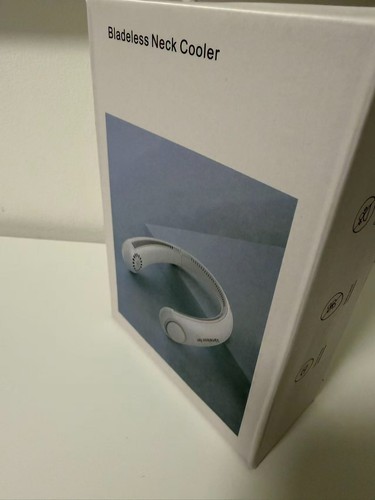 White wearable neck fan - white,