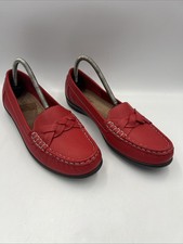 Hotter Selena Red loafers Comfort Concept Red Slip On Flats UK 7.5 Std EU 41.5