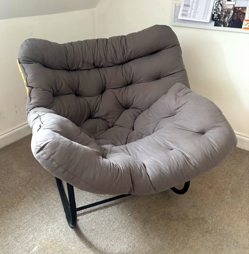 Grey cushioned rocking chair - cushioned,