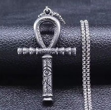 Silver Egyptian Ankh Cross Key