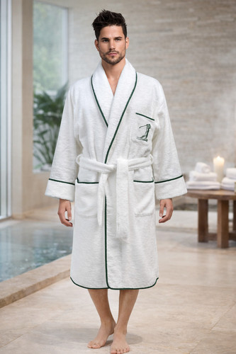 Golfer cotton terry bathrobe - terry,