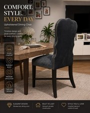 Grey velvet upholstered dining - velvet,