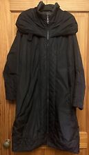 Creenstone Ladies Long Navy Iridescent Padded Coat   Size 42 In Fab Condition