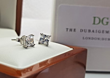 White gold finish Princess cut