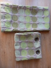 Next Eyelet Curtains Green spot/light brown 53 x 54   135cm x 137 cm