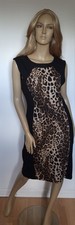 Beautiful Dress Size 14 By Pomodoro NWOT Black With Leopard Print Panel Lined