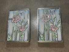 2 x Churchill's Art Nouveau English Rose & Butterfly biscuit tin EMPTY 