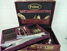 PRIMA CUTLERY Partial Gold Plated SET 84 Pcs with 18/10 stainless steel - CASED