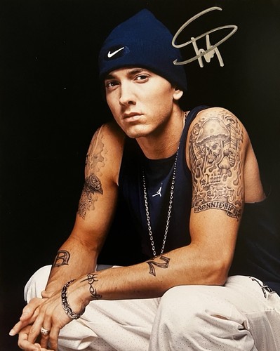 Eminem signed photo coa - eminem, w/coa