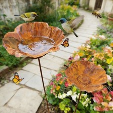 Metal bird bath flower shape - bath,,