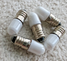 5 x Pilot / Signalling / Indicator GREEN NEON lamps E10 (MES) T10x30 mm 220 Volt