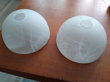 2 Vintage Frosted Swirl Glass