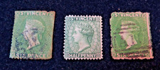 St Vincent 1873/83 2 are rough perf good colour though. J25850
