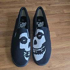 Misfits Vision Street Wear Men 13 Rare Slip Ons Y2K Shoes Skate Band Skull Black
