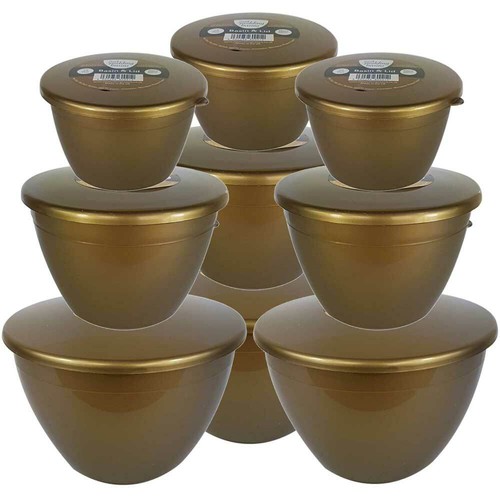 Gold pudding basins set - gold,