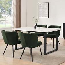 Dusk Harper White Marble & Black Metal 4-6 Seater Dining Table RRP £239