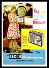 Decca Radio 1960 British Advert Retro Classic Print Poster Wall Art Picture A4 +