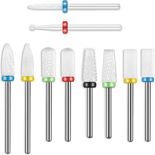 10pc ceramic nail drill - 10pc,