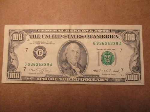 100 dollar bill - bill,, old