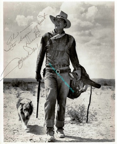 John wayne signed autographed - wayne,