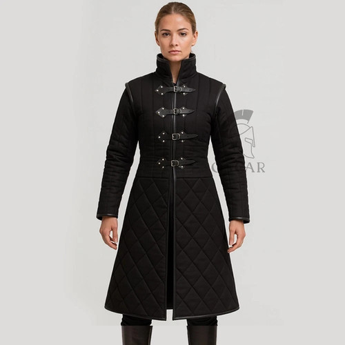 Medieval gambeson long black - medieval,