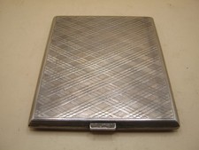 Birmingham 1923 Sterling Silver Tartan Pattern Cigarette Case By Adie Brothers