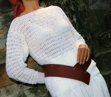 4ply Long + Short Sleeve Slash Neck Top LAMINATED Knitting Pattern Sizes 28-42in