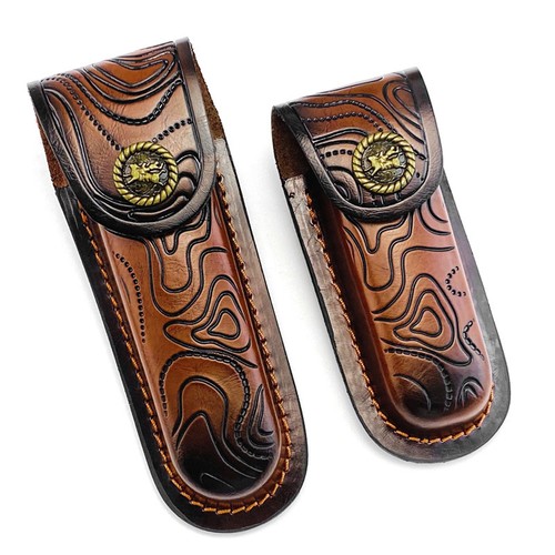 Leather folding pocket - leather,