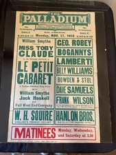 Original 1913 The London Palladium Poster / Playlist