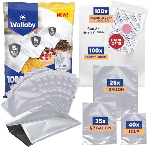 Wallaby 100ct mylar bags - wallaby,
