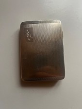 925 sterling silver cigarette case 1929 engine turned pattern weighing 76.8g