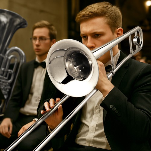 Brass alto slide - brass, trombone