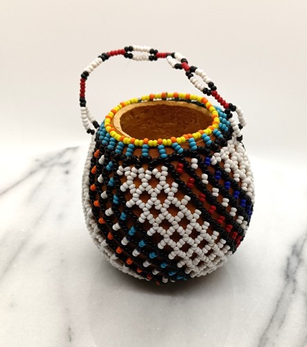 Vintage zulu beaded gourd - zulu,