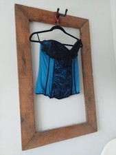 Vintage Blue Satin i-Collection  Stretch Boned Basque / Corset / Bustier