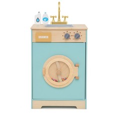 Kids Laundry Playset Pretend Play Washing Machine with Laundry Detergent