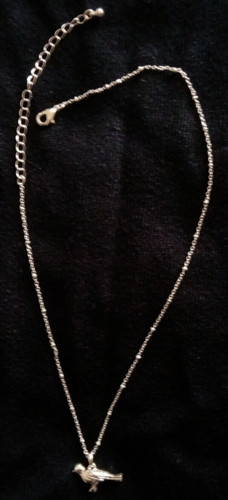 Silver tone bird - tone, pendant