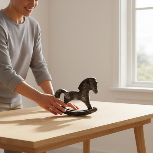 Wooden rocking horse figurine - wooden,