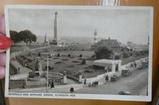vintage JWS series postcard photo Memorials and Bowling greens Plymouth Hoe 1930
